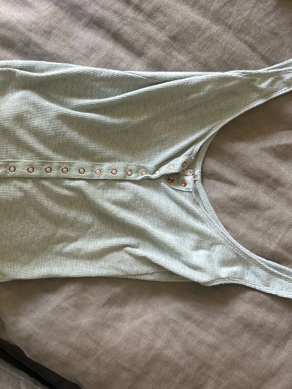 Free People Mustard Ribbed Button-Front Tank - Picture 4 of 5